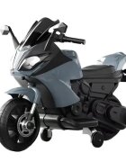 Nichiduta Motocicleta electrica pentru copii Thunder Black cu roti ajutatoarescaun din piele ecologicamotor 35wacumulator 6V4Ahlumini LEDoglinzi retrovizoareroti din plastic rezistentmuzica