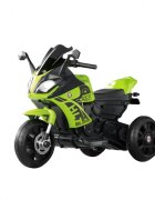 Nichiduta Motocicleta electrica pentru copii Thunder Green cu 2 motoare x 38wroti late si stabile scaun din piele ecologicaacumulator 6V4Ahoglinzi retrovizoareroti din plastic rezistent