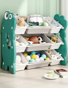 Nichiduta Organizator jucarii cu 7 cutii Dinosaur Verde