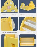 Nichiduta Organizator pentru carti Happy Car Yellow