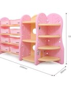 Nichiduta Organizator pentru jucarii si rechizite cu polite si 8 cutii depozitare Tree Peach Pink
