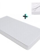 Nichiduta Pachet Saltea cu husa detasabila din microfibra Cocos Comfort + 120x60x10 cm + Protectie impermeabila