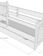Nichiduta Pat din lemn cu protectie laterala Laura 140x80 cm Alb