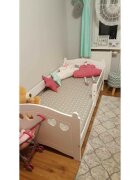 Nichiduta Pat din lemn cu protectie laterala Laura 140x80 cm Alb