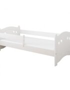 Nichiduta Pat din lemn cu protectie laterala Laura 140x80 cm Alb