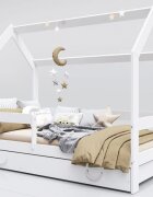 Nichiduta Pat tineret din lemn cu Sertar 160 x 80 cm tip Casuta Alba