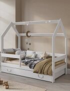 Nichiduta Pat tineret din lemn cu Sertar 160 x 80 cm tip Casuta Alba