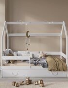 Nichiduta Pat tineret din lemn cu Sertar 160 x 80 cm tip Casuta Alba