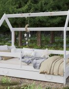 Nichiduta Pat tineret din lemn cu Sertar 160 x 80 cm tip Casuta Alba