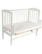 Nichiduta Patut balansoar din lemn pentru bebelusi cu laterala detasabila 90x40 cm Maria Alb