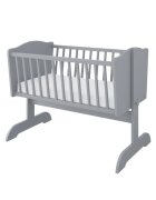 Nichiduta Patut balansoar din lemn Sweet Dream Gri pentru bebelusi 90x40 cm cu roti incluseMutare usoaraMargini rotunjiteVopsele si materiale sigureSolid si sigur de utilizat