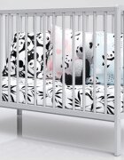 Nichiduta Patut din lemn 120x60 cm cu inaltime saltea reglabila pe 3 nivele Dominic Gri + Saltea cocos 12 cm
