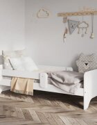 Nichiduta Patut din lemn cu 2 bariere de protectie 160x80 cm Junior Alb