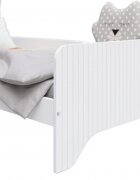 Nichiduta Patut din lemn cu 2 bariere de protectie 160x80 cm Junior Alb