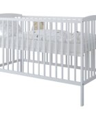 Nichiduta Patut din lemn Grace Alb 120x60 cm cu bariera inclusarecomandat pana la 4 anisomiera reglabila pe 3 nivelesistem 3 bare detasabile