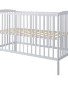 Nichiduta Patut din lemn Grace Alb 120x60 cm cu bariera inclusarecomandat pana la 4 anisomiera reglabila pe 3 nivelesistem 3 bare detasabile