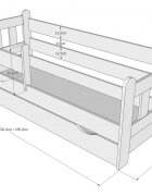 Nichiduta Patut din lemn MDF Stas Alb 140x70 cu laterala de protectie 90 cm inclusamargini rotunjitevopsea ecologica pe baza de apadesign modern