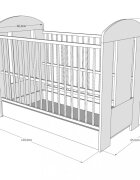 Nichiduta Patut din lemn PAL Ptilou Blue Prince cu sistem 3 bare detasabile Somiera reglabila pe 3 nivele de inaltime Vopsea sigura pe baza de apa Design modern Margini rotunjiteDimensiuni interioare 120x60cm