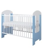 Nichiduta Patut din lemn PAL Ptilou Blue Prince cu sistem 3 bare detasabile Somiera reglabila pe 3 nivele de inaltime Vopsea sigura pe baza de apa Design modern Margini rotunjiteDimensiuni interioare 120x60cm
