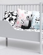 Nichiduta Patut din lemn pentru copii Dominic Gri design modern cu somiera reglabila pe 3 inaltimi distincte dimensiunea exterioara 125 x 65 cm