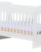 Nichiduta Patut din lemn pentru copii Sweet Dreams II cu somiera reglabila pe 3 inaltimi distincte tratat cu vopsele si lacuri ecologice pe baza de apa + Saltea cocos 12 cm