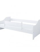 Nichiduta Patut din lemn si MDF Lili Alb 140x80 cm + bariera de siguranta 90 cmmargini rotunjitemateriale si vopsele sigure pentru copii