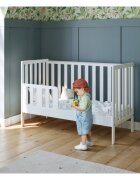 Nichiduta Patut din lemn si MDF pentru copii Bambi Alb margine din silicon pentru protectie dintisori vopsele ecologice pe baza de apa dimensiuni interioare 120x60 cm