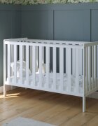Nichiduta Patut din lemn si MDF pentru copii Bambi Alb margine din silicon pentru protectie dintisori vopsele ecologice pe baza de apa dimensiuni interioare 120x60 cm