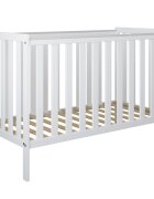 Nichiduta Patut din lemn si MDF pentru copii Bambi Alb margine din silicon pentru protectie dintisori vopsele ecologice pe baza de apa dimensiuni interioare 120x60 cm