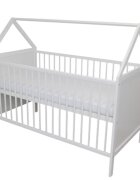 Nichiduta Patut din lemn tip Casuta 120x60 cm Domek Alb