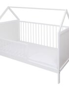 Nichiduta Patut din lemn tip Casuta 120x60 cm Domek Alb