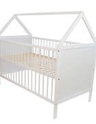 Nichiduta Patut din lemn tip Casuta 120x60 cm Domek Alb