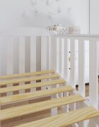 Nichiduta Patut din lemn Tobi White 100x50 cm cu laterala culisantamargine din silicon pentru protectie dintisoridesign modernmargini rotunjite3 nivele de reglare somiera vopsele si materiale sigure