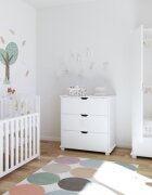 Nichiduta Patut din lemn Tobi White 100x50 cm cu laterala culisantamargine din silicon pentru protectie dintisoridesign modernmargini rotunjite3 nivele de reglare somiera vopsele si materiale sigure