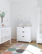 Nichiduta Patut din lemn Tobi White 100x50 cm cu laterala culisantamargine din silicon pentru protectie dintisoridesign modernmargini rotunjite3 nivele de reglare somiera vopsele si materiale sigure