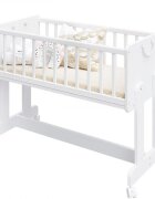 Nichiduta Patut din lemn transformabil 6 in 1 cu saltea husa bumbac inclusa Noapte Buna Alb