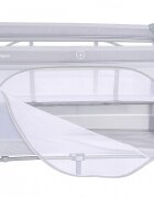 Nichiduta Patut pliabil pentru copii Grey cu doua nivele multifunctional 2 in 1 cadru din otel material poliester 210D roti cu franare dimensiune 125 x 65 x 77 cm geanta de transport inclusa