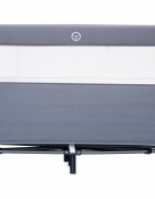 Nichiduta Patut pliabil pentru copii Grey laterala culisanta doua nivele cadru din otel material poliester 210D roti cu frana buzunar lateral dimensiune 125 x 65 x 77 cm geanta de transport inclusa