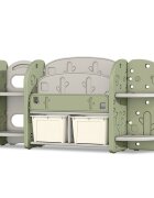 Nichiduta Raft organizator pentru carti si jucarii cu 4 polite2 cutii depozitare si 2 rafturi carti Birds robust cu margini rotunjiteideal pentru camera copiicrese sau gradinite Green