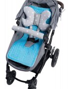 Nichiduta Set 4 in 1 Minky pentru carucior cu salteluta perna 2 protectii centuri si protectie bara Turquoise