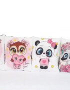 Nichiduta Set 6 pernute pentru patut cu panglici Happy Animals Pink