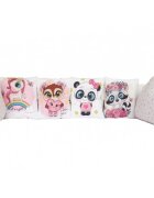 Nichiduta Set 6 pernute pentru patut cu panglici Happy Animals Pink