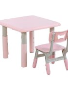 Nichiduta Set masuta si scaunel cu inaltime reglabila 60x60 cm Lift Pink