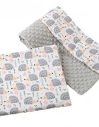 Nichiduta Set paturica 75x100 cm si perna 35x30 cm Minky Grey hedgehogs