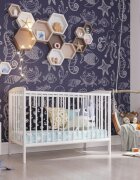 Nichiduta Set Patut din lemn 120x60 cm cu somiera reglabila pe 3 nivele de inaltime Matei Alb + Saltea cu husa detasabila din microfibra 10 cm grosime Cocos Comfort +