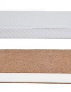 Nichiduta Set Patut din lemn 120x60 cm Dominic Alb + Saltea cu husa detasabila din microfibra 10 cm grosime Cocos Comfort +