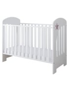 Nichiduta Set Patut din lemn 120x60cm cu somiera reglabila pe 3 nivele de inaltimemargine din silicon pentru protectie dintisori Little Star Pink + Saltea cu husa detasabila 10 cm grosime Cocos Comfort +