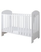 Nichiduta Set Patut din lemn cu somiera reglabila si margine din silicon Little Star White + Saltea cocos 10 cm