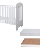 Nichiduta Set Patut din lemn cu somiera reglabila si margine din silicon Little Star White + Saltea cocos 10 cm