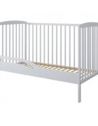 Nichiduta Set Patut din lemn pana la 4 ani cu somiera reglabila pe 3 nivele de inaltime 120x60 cm Grace Alb + Saltea cu husa detasabila din microfibra 10 cm grosime Cocos Comfort +